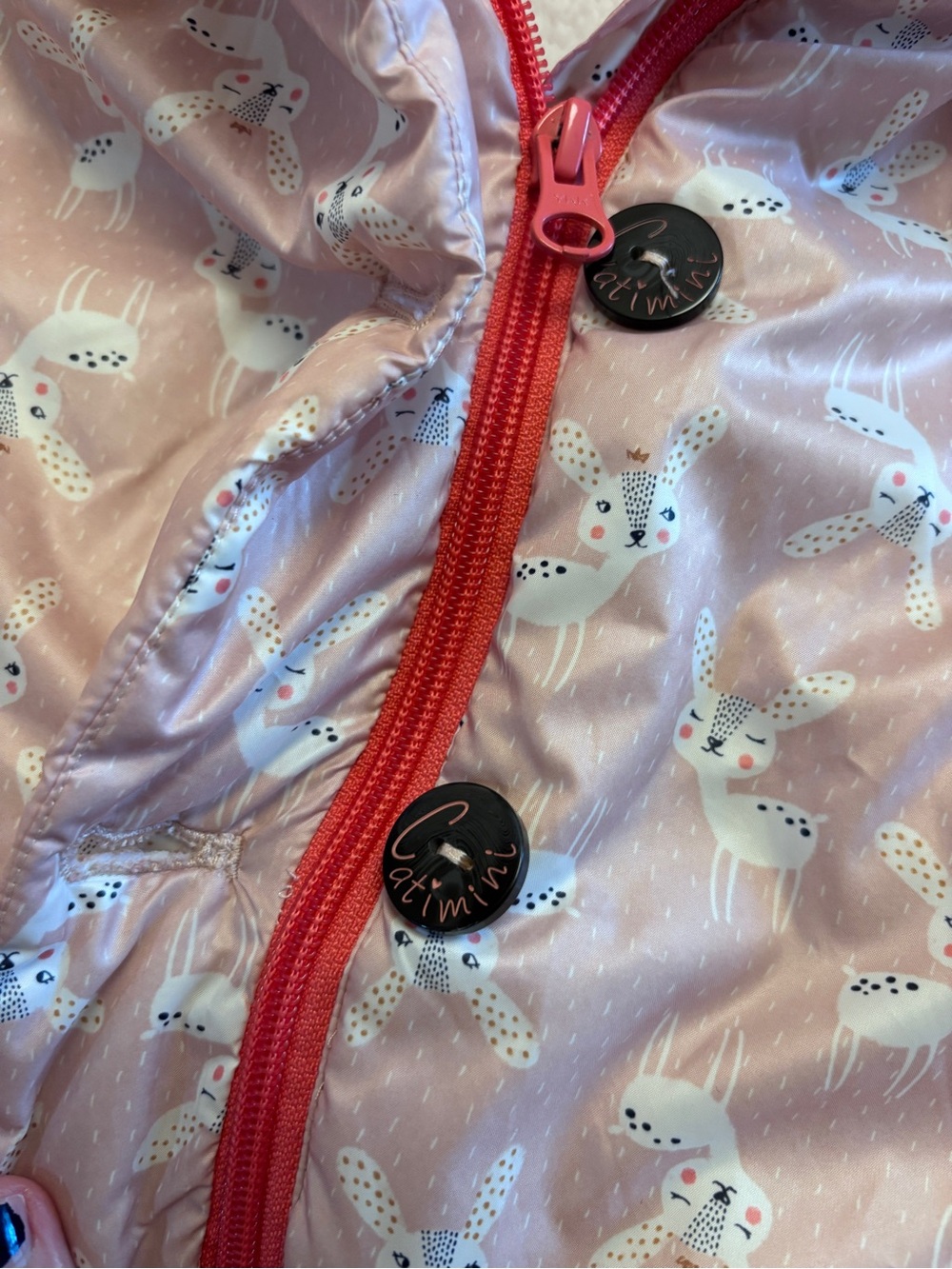 Catimini Cottagecore Jacket Size 3T Deer Prince Sherpa Lined Ears on Hooded Logo - Picture 9 of 13